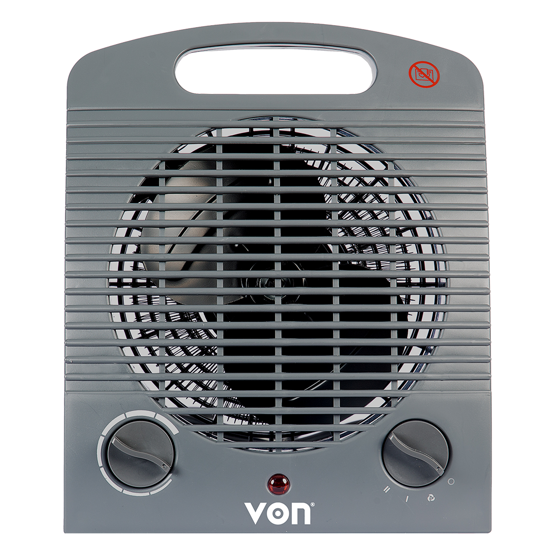 Von VSHJ20FY Fan Heater, 2000W - Grey